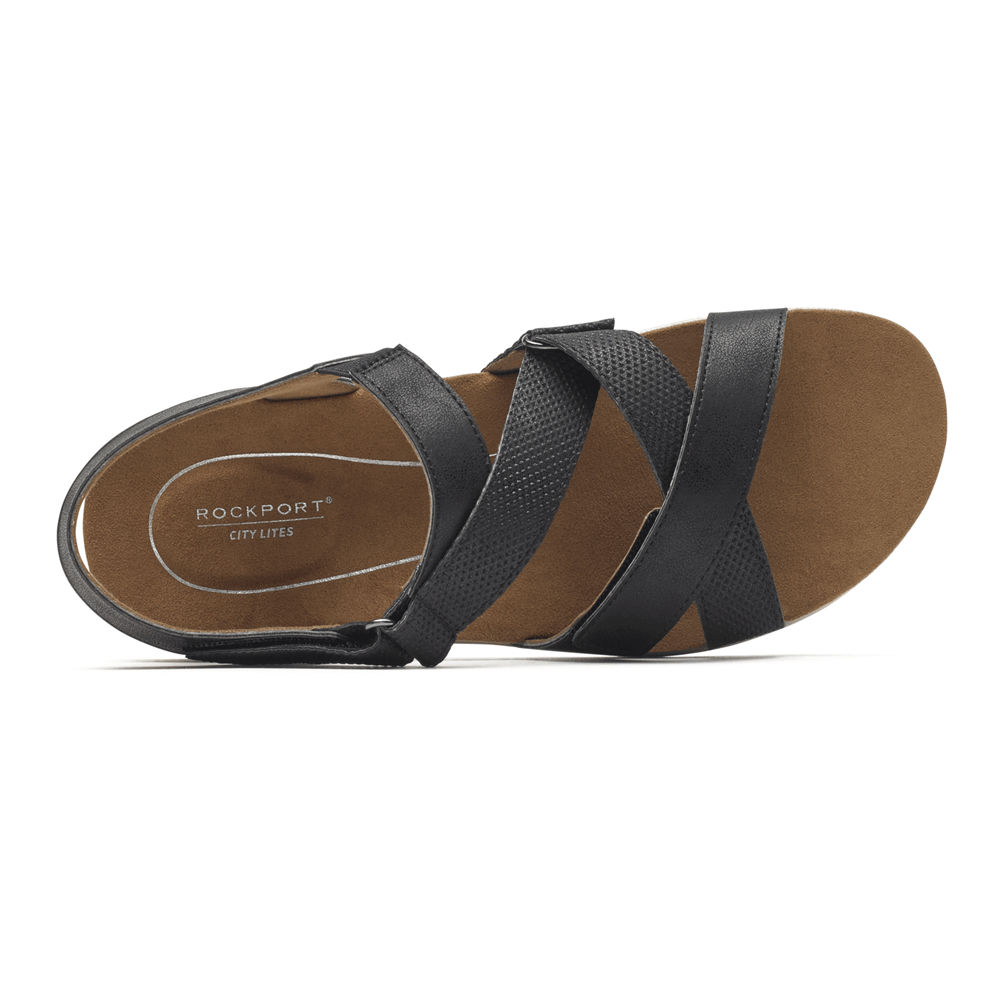 Rockport Sandaler Dame Svart - Eileen X-Strap - JEUF47610